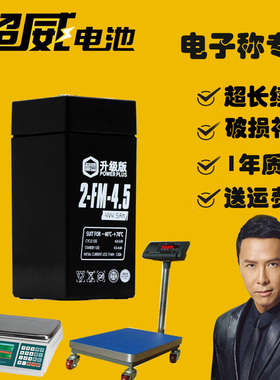 超威4伏电子秤电池 台秤4v4ah/20hr蓄电池 通用4v4.5电子称干电瓶