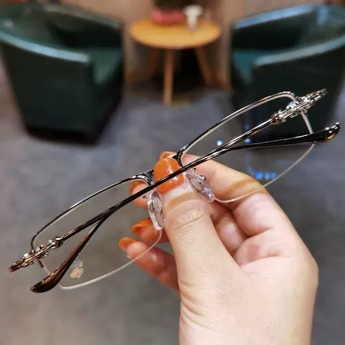 Старые цветочные зеркальные очки рамки мужской бизнес наполовину простые корейские приливы Большой рамка