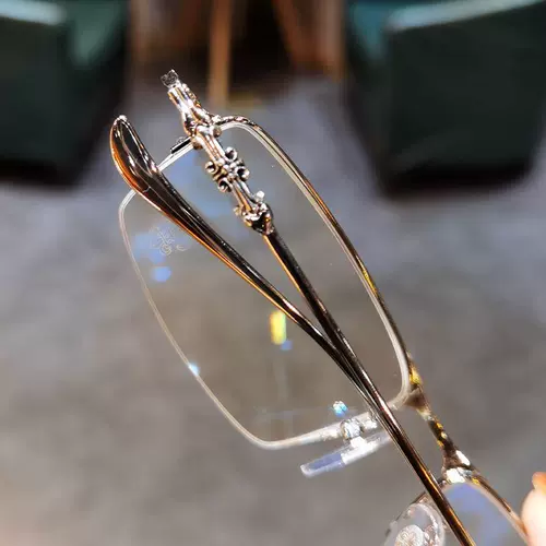 Старые цветочные зеркальные очки рамки мужской бизнес наполовину простые корейские приливы Большой рамка