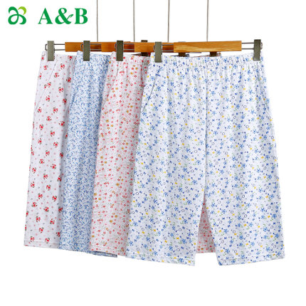 AB纯棉碎花背心女夏季薄款宽松圆领短袖妈妈内搭家居服