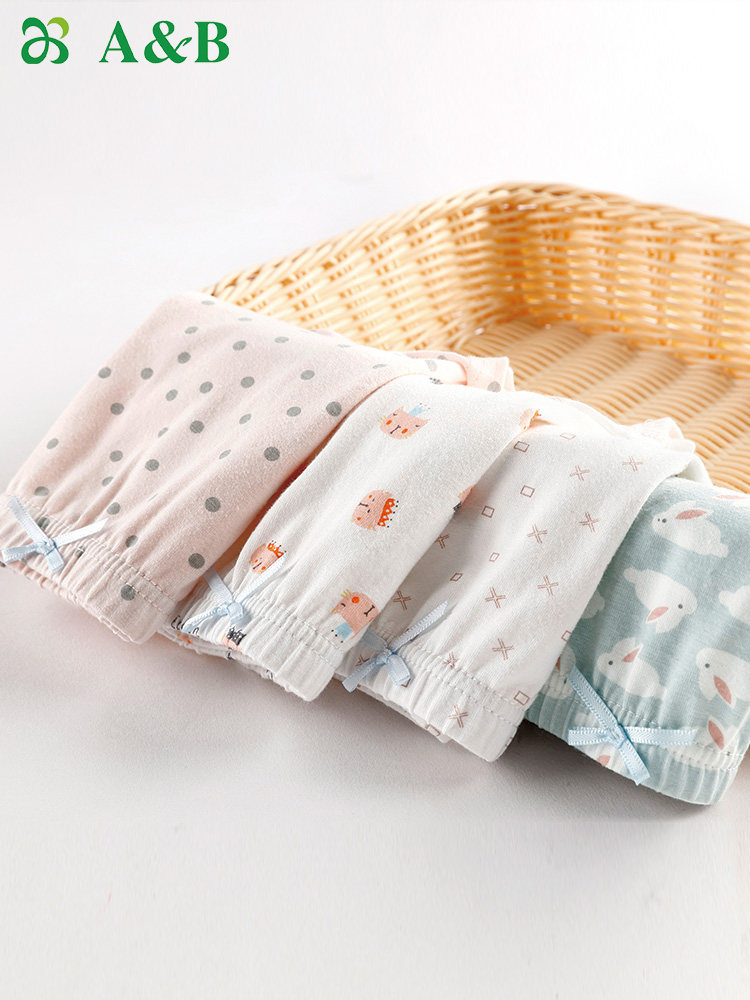 (2 packs) ab underwear girls boxers stretch and comfortable medium-sized baby girl boxers shorts F602