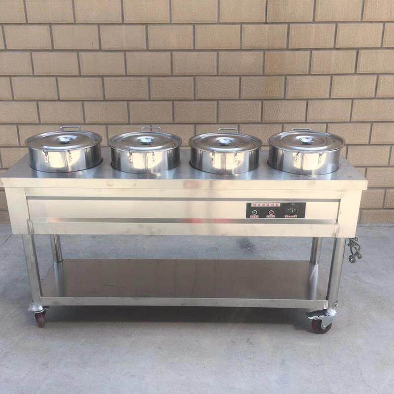 商用不锈钢保温粥车电热汤粥桶移动摆摊快餐车售饭台燃气加热设备