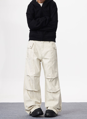 KYNOS 美式复古宽松直筒工装裤男女街头水洗做旧百搭潮流休闲长裤