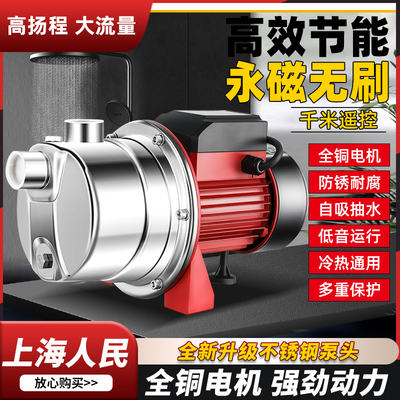 上海人民直流自吸泵24v48v60v72v永磁无刷喷射泵电动车电瓶抽水泵