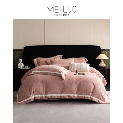 轻奢雕花牛奶绒四件套