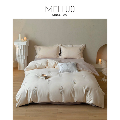 美罗家纺刺绣全棉四件套