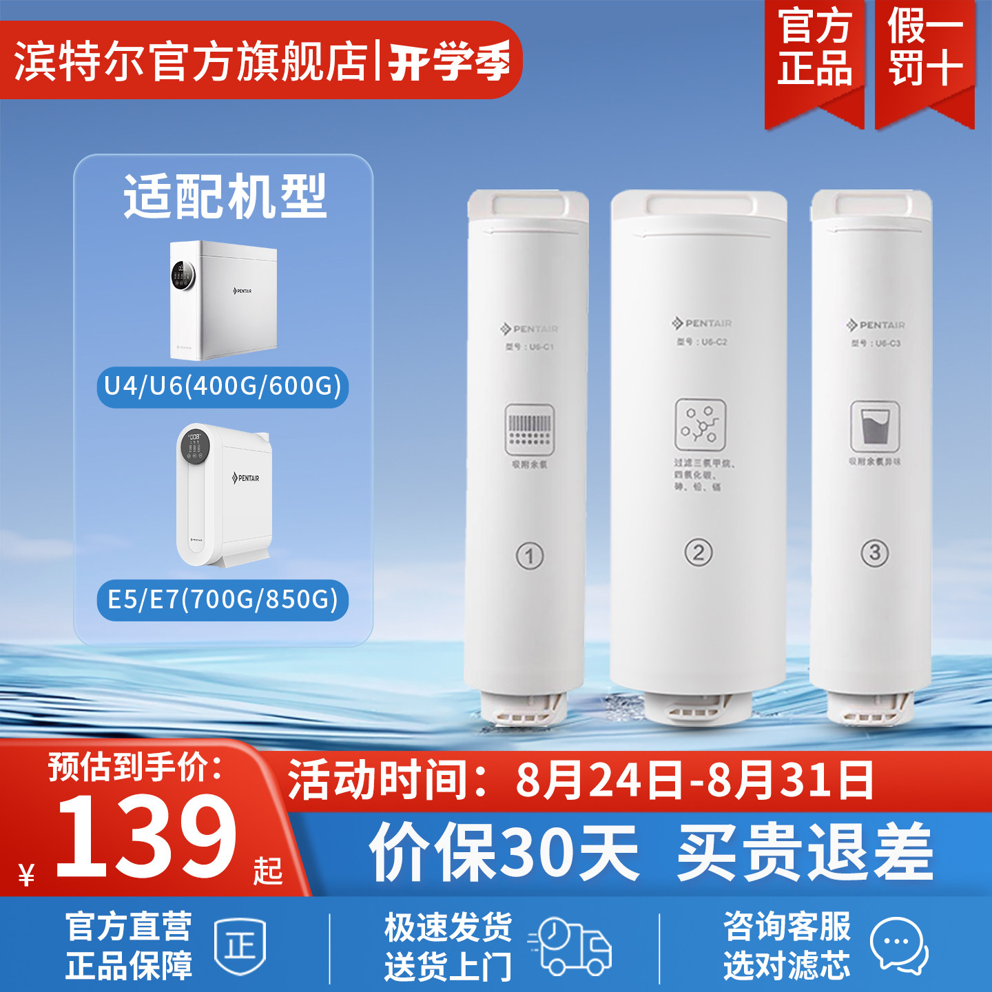 滨特尔反渗透E5a-10滤芯双出水