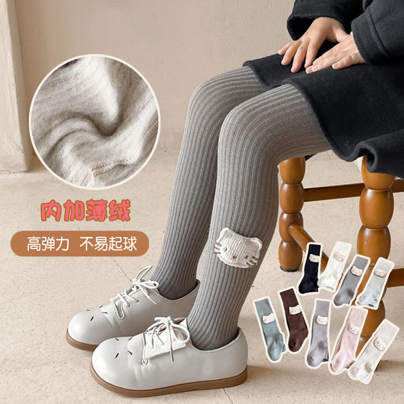 女童薄绒连裤袜秋冬季