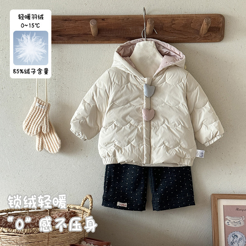 宝宝羽绒服婴儿冬季短款加厚外套2025新款上衣保暖连帽外出服 a类