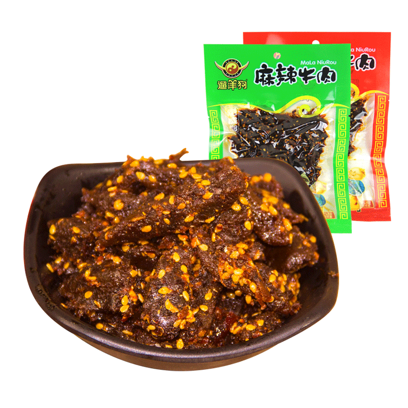 遛洋狗麻辣牛肉五香牛肉干零食