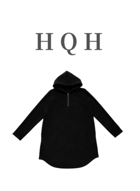 『1457#』百搭连帽时尚减龄半拉链纯色慵懒宽松显瘦中长款长袖T恤