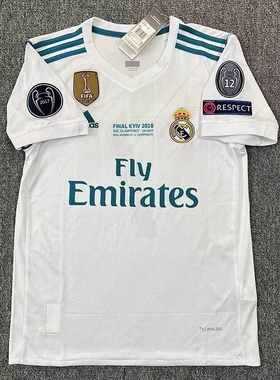 1718皇马主场客场球衣欧冠决赛版7号C罗11号贝尔长短袖足球服套装