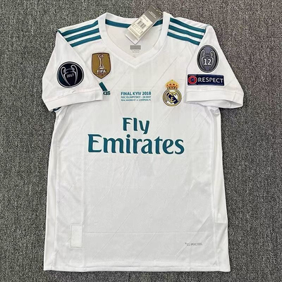 1718皇马主场客场球衣欧冠决赛版7号C罗11号贝尔长短袖足球服套装