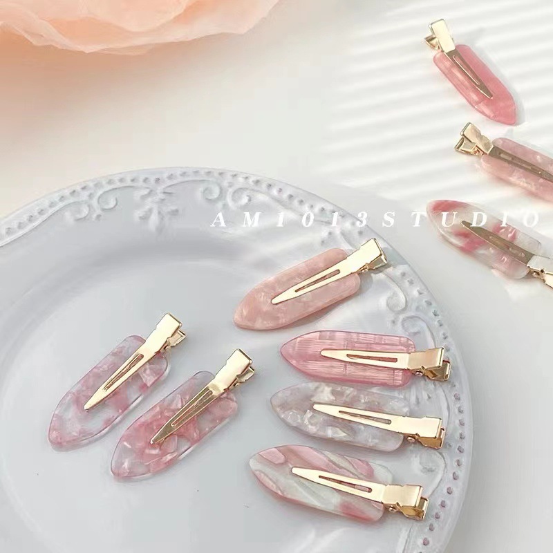 现货醋酸发夹女侧边刘海夹边夹痕发卡夏季网红化妆鸭嘴夹子