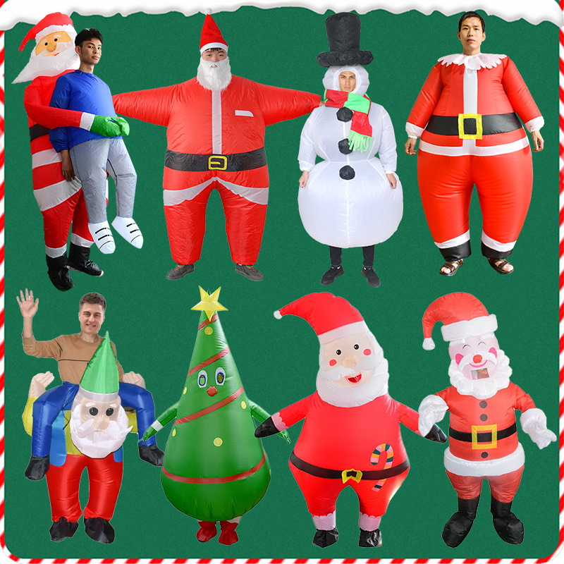 热销圣诞老人充气服圣诞树充气服装圣诞雪人充气服舞台表演服