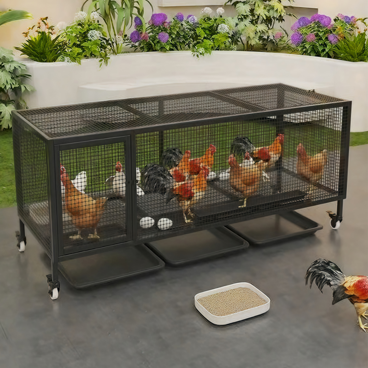 狗笼子鸡笼宠物围栏家用室外大号鸡舍豪华别墅托盘接粪自动清粪
