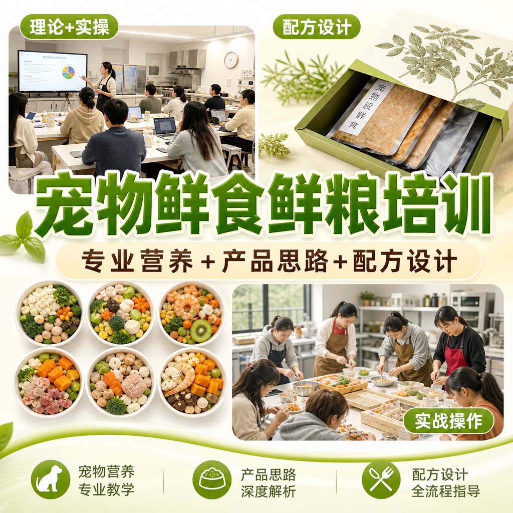 新手宠物鲜食鲜粮培训教程 营养配方设计产品思路实操课程