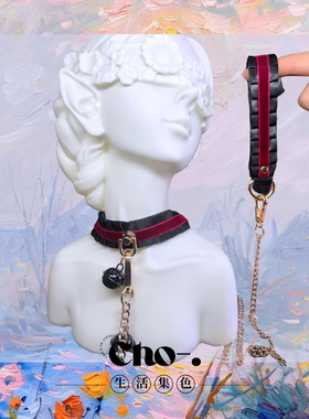 【Cleve】原创手作黑红蕾丝绒带皮制项链小众项圈choker另类k8k9