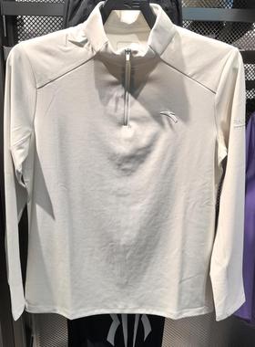 安踏男2025秋冬新款长袖t恤综训半拉链立领透气运动上衣152547403