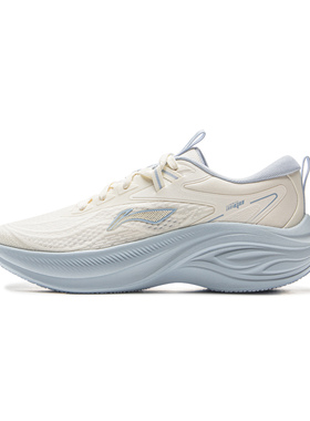 李宁跑步鞋凌波女款秋冬莫兰迪色网面轻便厚底增高减震跳绳跑步鞋