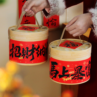 马年新年包装盒2026抱抱桶年货饼干曲奇糖果雪花酥盒子礼盒空盒