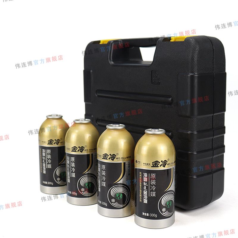金冷冷媒耐高压汽车空调加氟管R134a制冷剂液工具套装雪种氟利昂