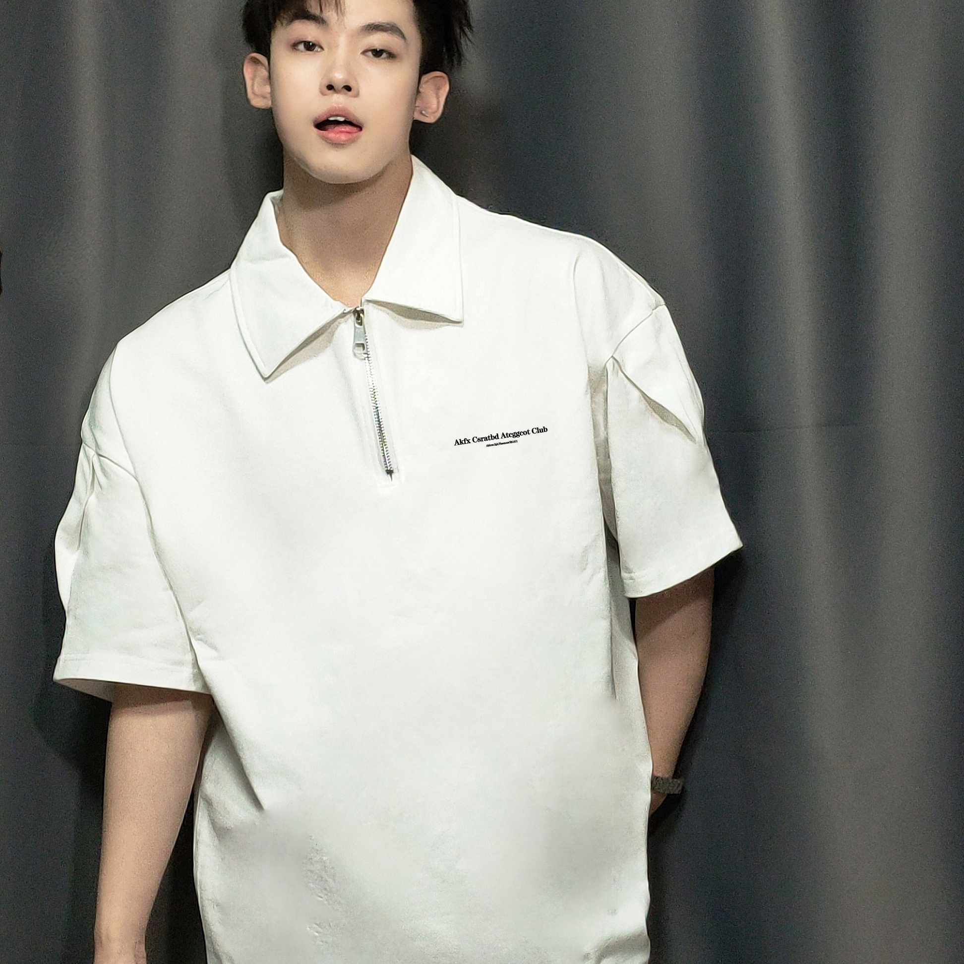 FOMK潮牌美式vintage翻领POLO