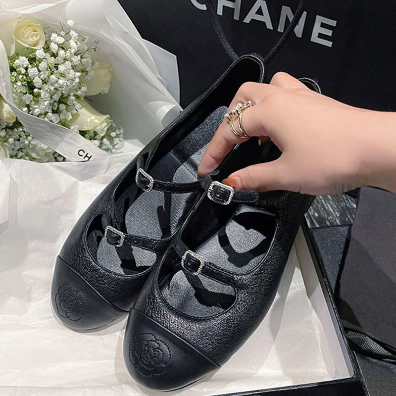 小香风山茶花拼色平底玛丽珍鞋女2025年春秋新款法式圆头芭蕾单鞋,女鞋,浅口单鞋,淘宝优惠券,粉丝福利购,淘宝优惠卷