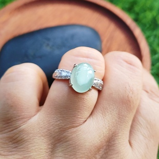 意境棉A货纯天然玉石戒指官方正品非洲翠指环戒指