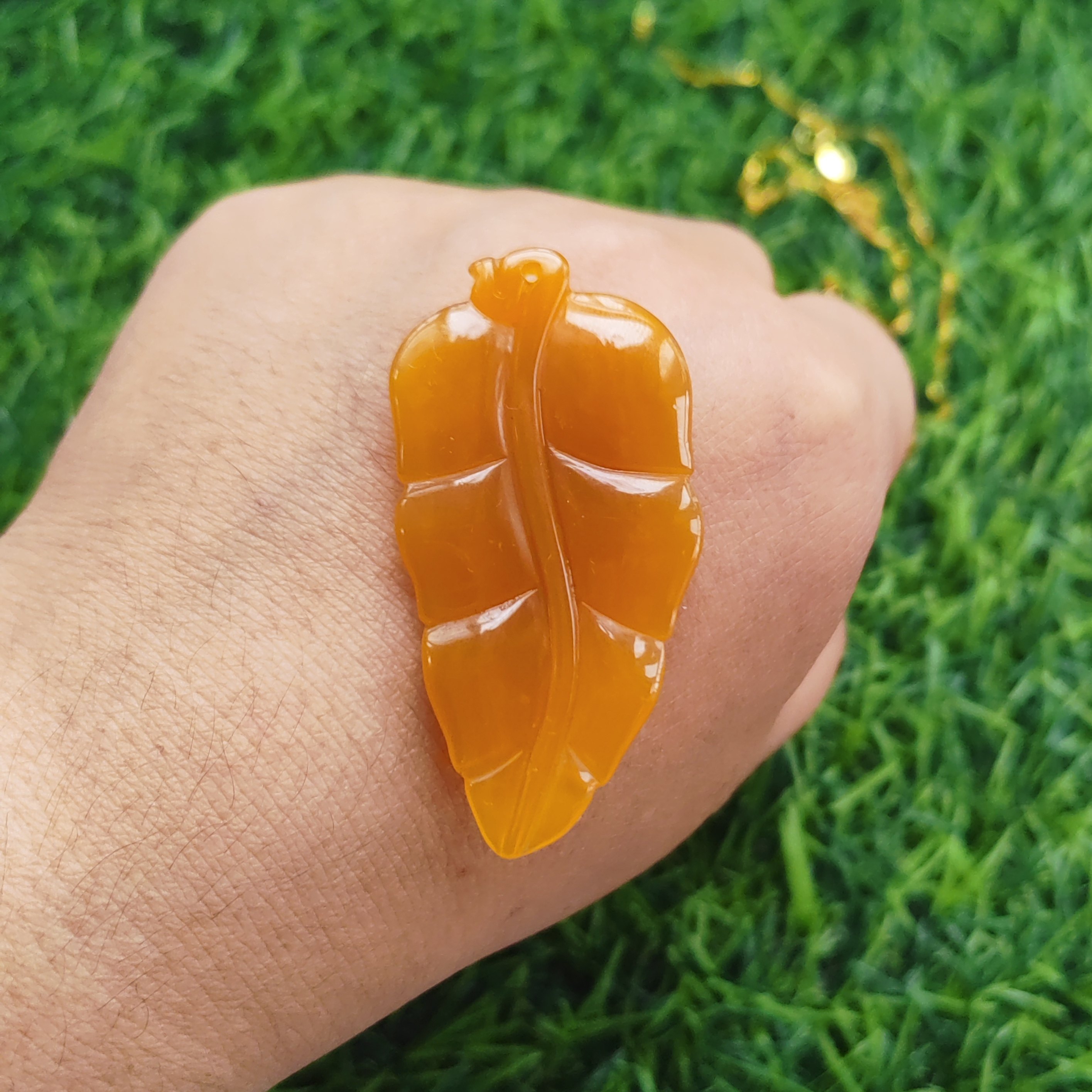 精品全黄金枝玉叶开枝散叶挂件纯天然玉石官方正品黄龙玉51*26*4