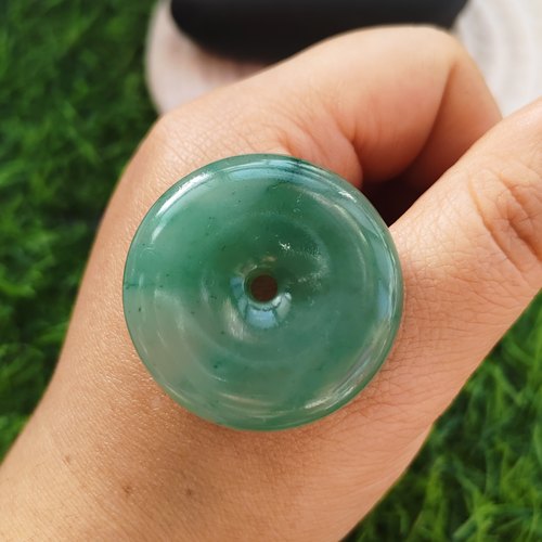 实拍平安圆满非洲翠平安扣纯天然玉石挂件官方正品非洲翠34*8mm