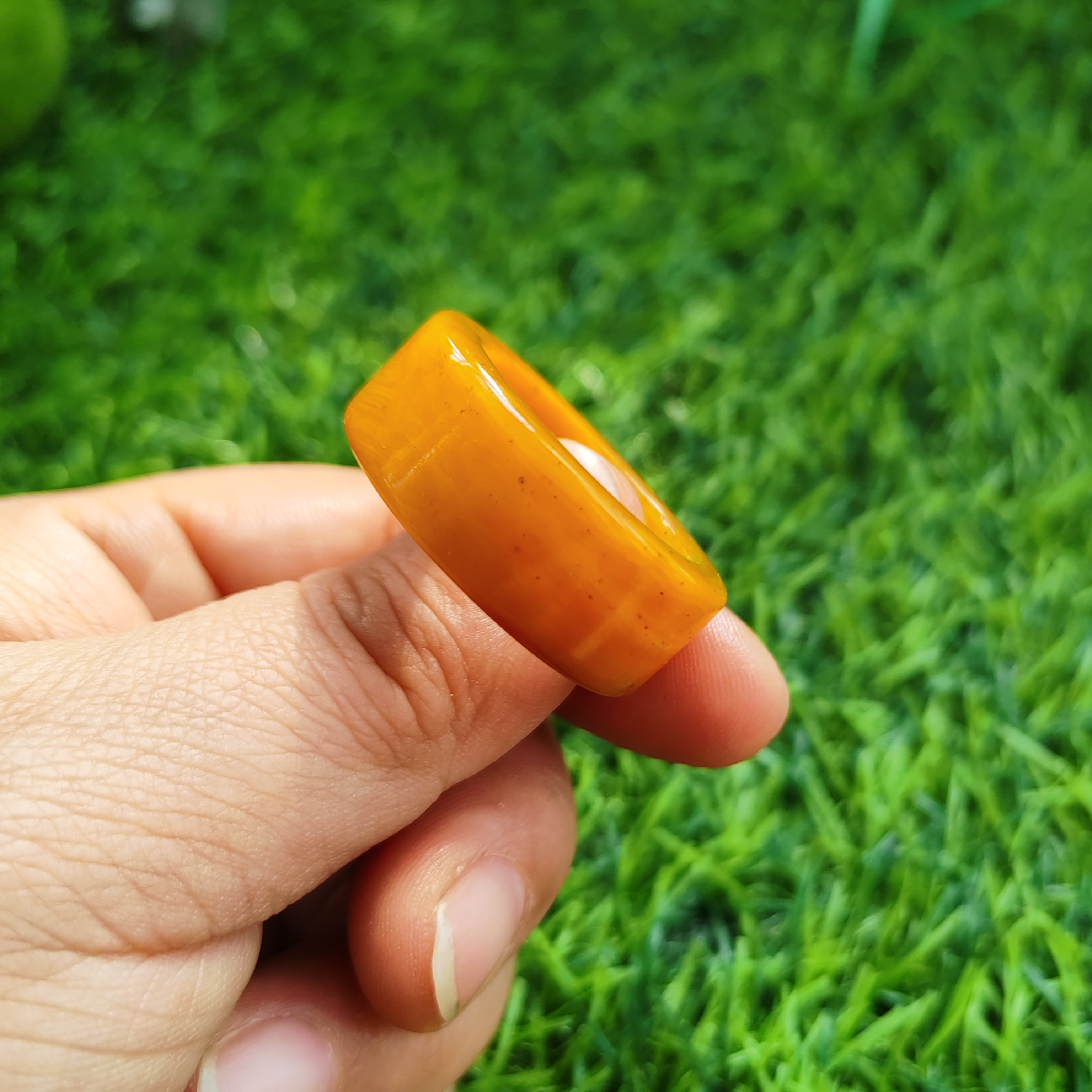 卡22.6玉石扳指A货纯天然玉石戒指送老公官方正品黄龙玉戒圈12*5