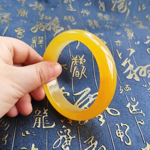 61圈玉镯金灿灿送妈妈A货纯天然玉石官方正品黄龙玉手镯16*9