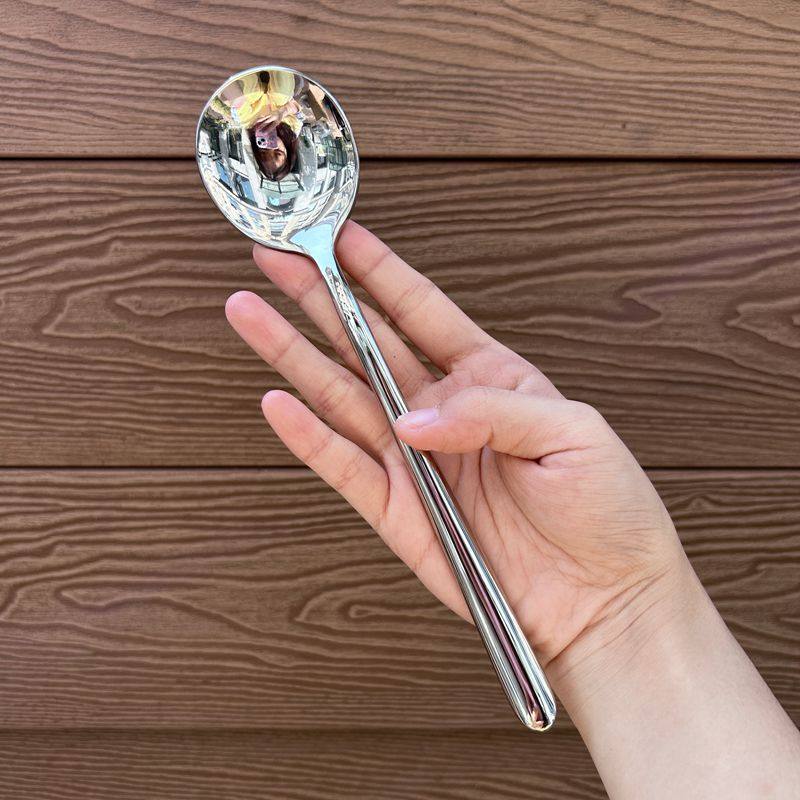 厚重控入出口德国304不锈钢勺子实心手柄一体汤勺吃饭勺子大圆头