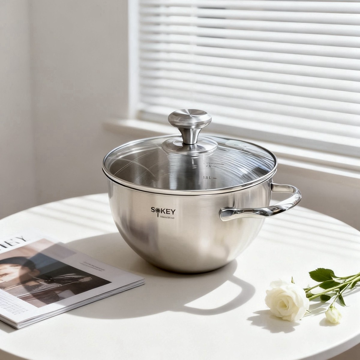 出口美国304不锈钢沙拉盆洗菜盆凉拌菜盆和面盆打蛋碗量杯带手柄