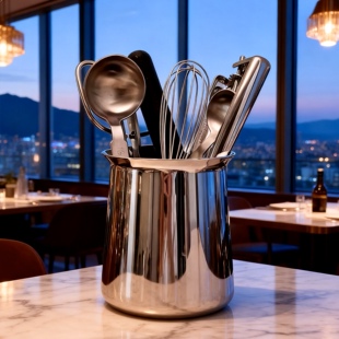 自留304不锈钢勺子收纳筒家用厨房勺子筷子笼子勺子收纳盒筷子筒