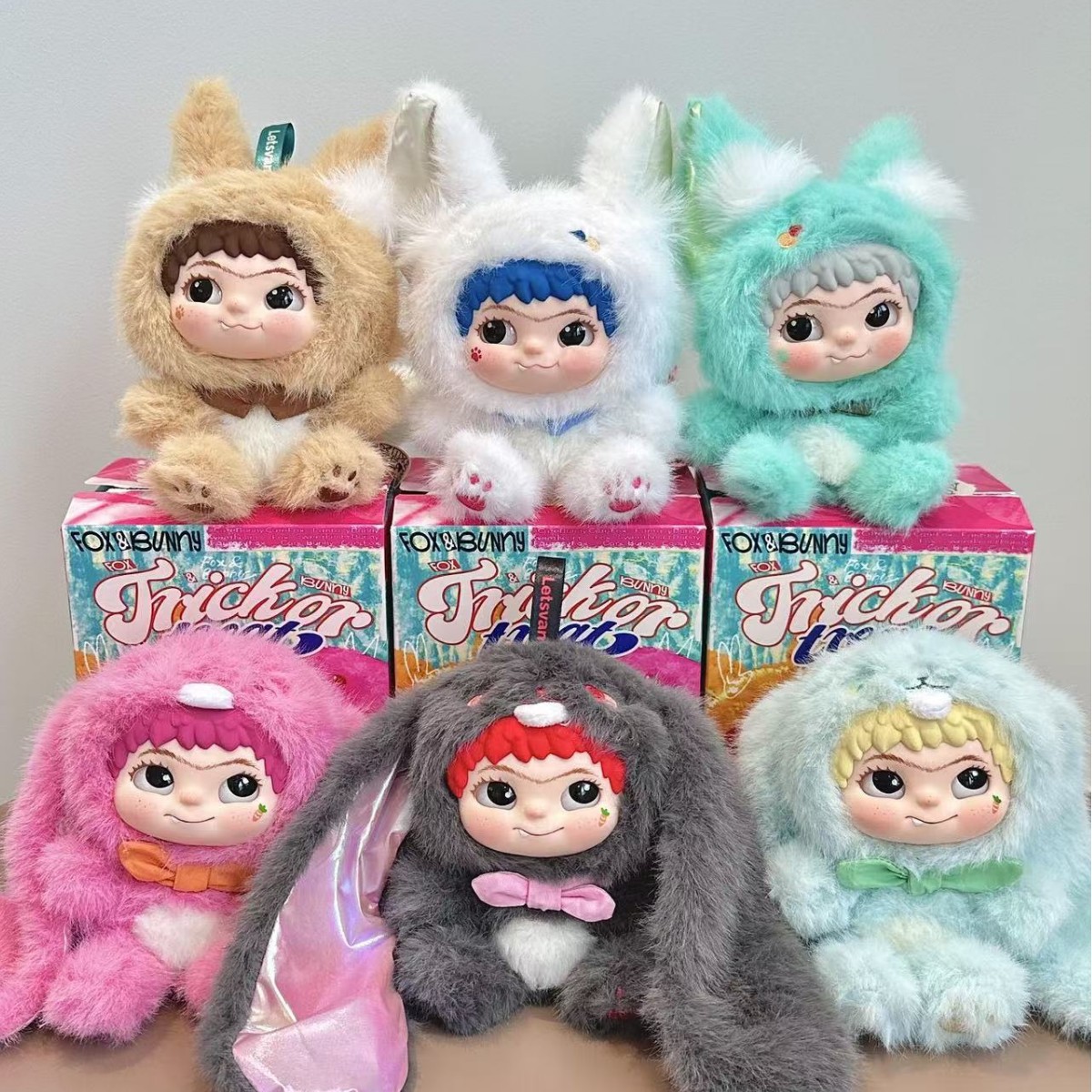 WAKUKU二代盲盒狐狐兔兔捣蛋日记系列搪胶毛绒公仔哇库库