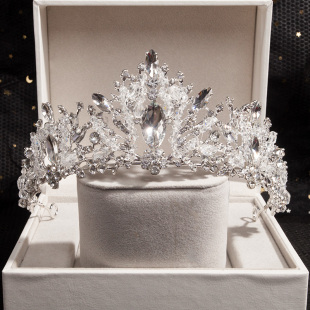 高端皇冠头饰儿童公主生日儿童女神婚纱花童女童水晶水钻演出王冠