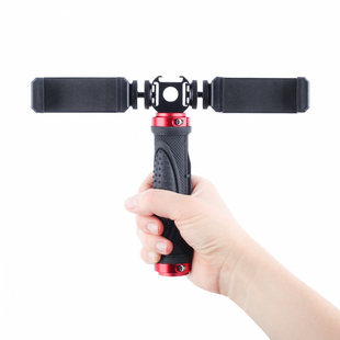 双机位手机直播支架多平台户外直播配件手持桌面稳定架三脚架二