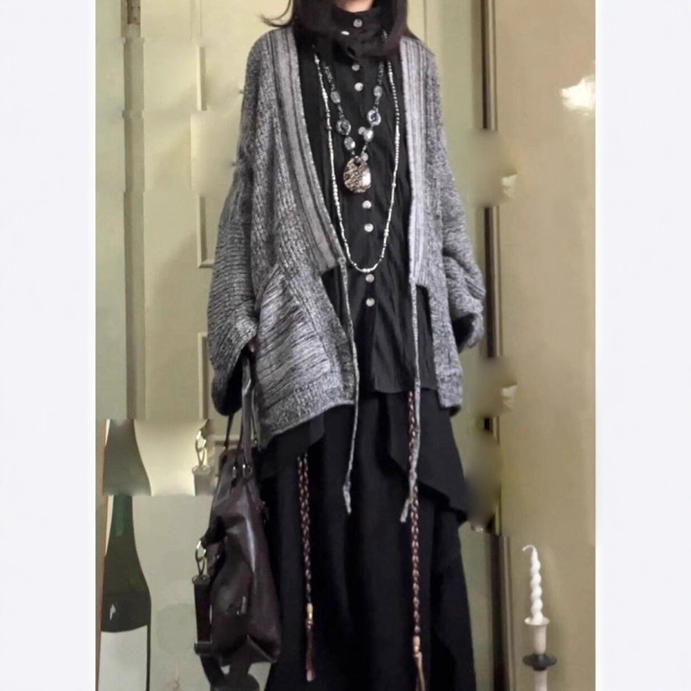 日系复古设计感y2k中式小众个性毛衣亚比文化开衫针织衫女外套潮