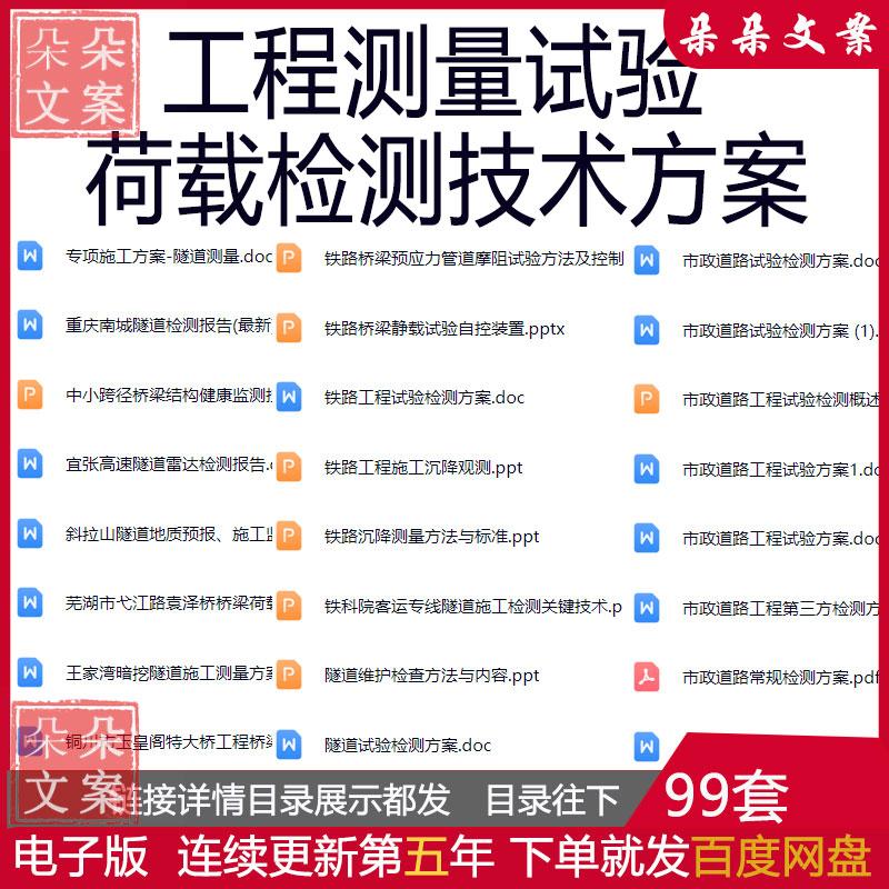 市政道路桥梁隧道地铁工程测量方案试验荷载检测技术方案监测报告