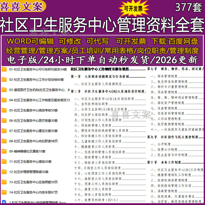 社区卫生服务中心医疗质量核心管理制度岗位职责感染管理应急预案