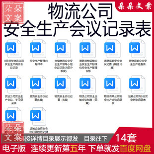 物流公司安全生产会议记录表带内容 运输安全生产检查台账Word
