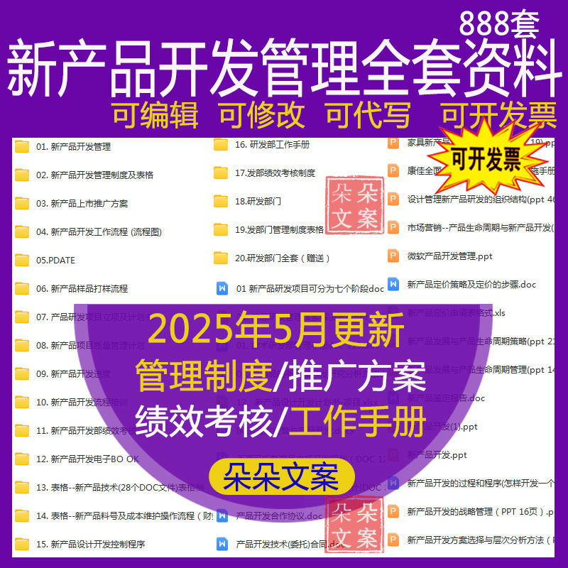 新产品开发管理Excel表格研发部门word制度研发创新流程图计划书