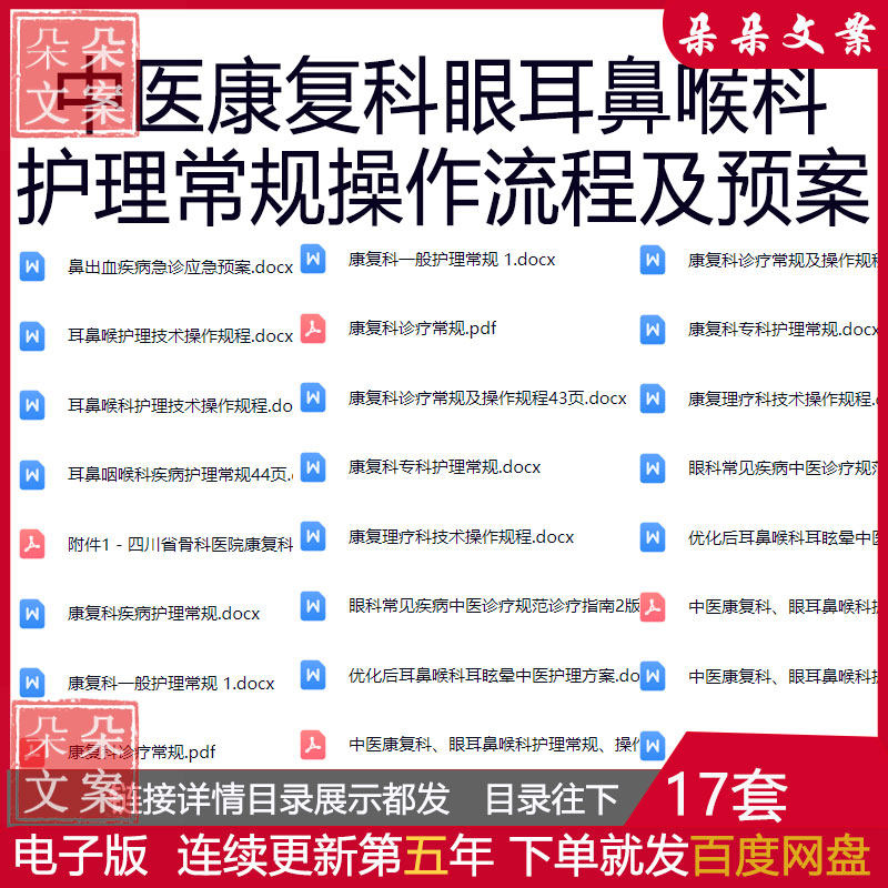 中医康复科眼耳鼻喉科护理常规操作流程及预案及仪器操作流程图