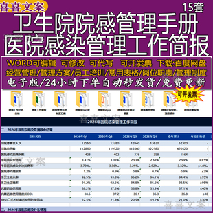 卫生院院感管理手册制度规范流程计划总结及医院感染管理工作简报