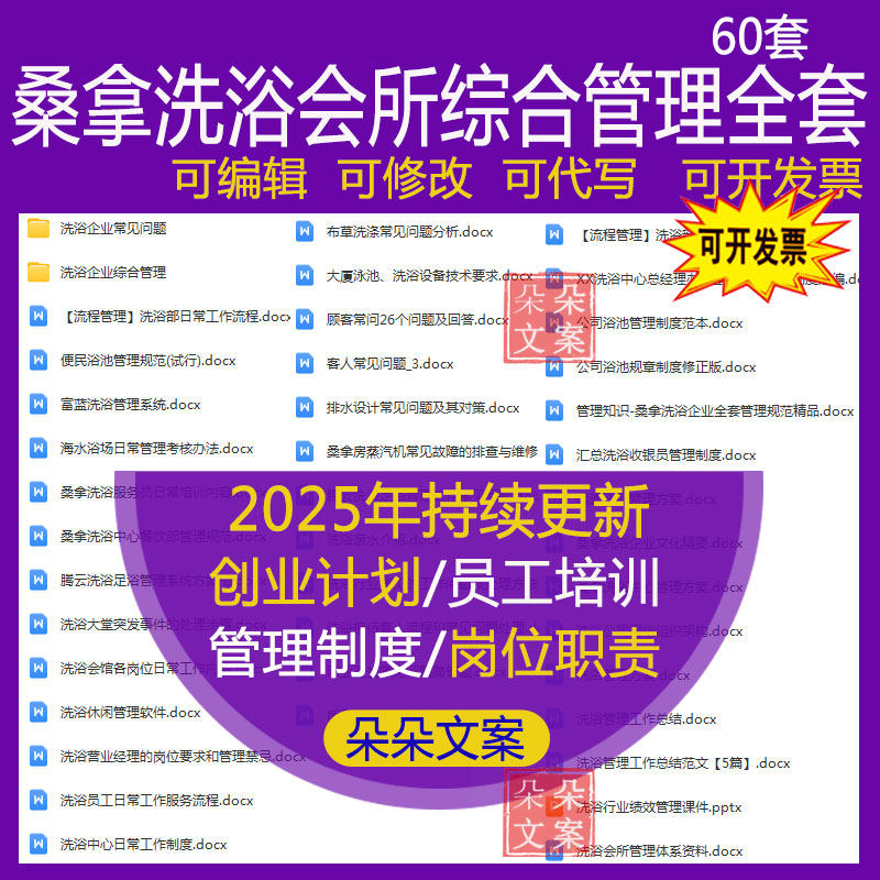 桑拿洗浴会所综合管理洗浴接待客人流程常见问题处理隐患排查标准