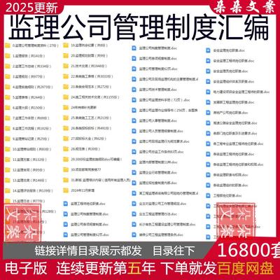 监理公司管理制度汇编工程招标合同工作质量监理业务管理岗位职责