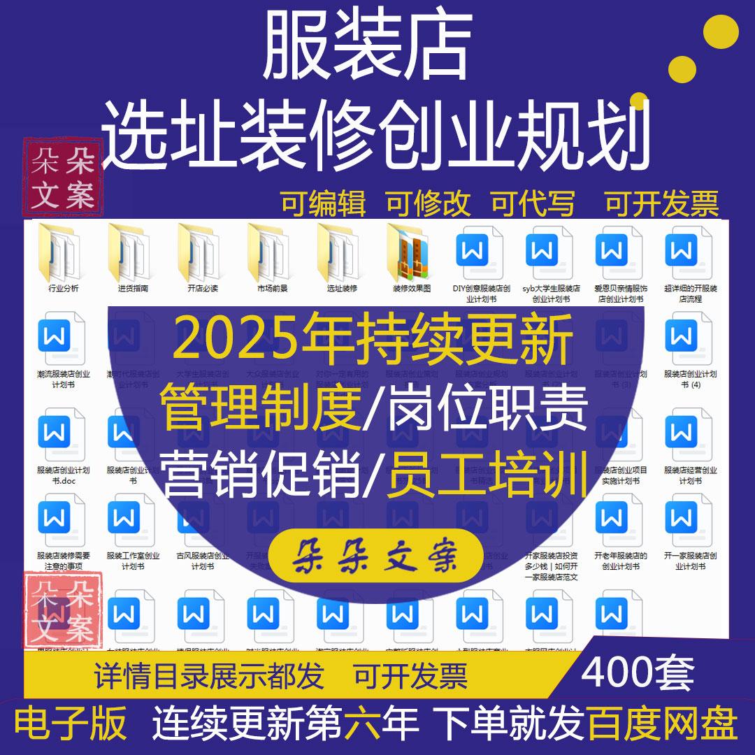 服装店创业规划选址装修装修效果图男女装古风服装店创业计划书