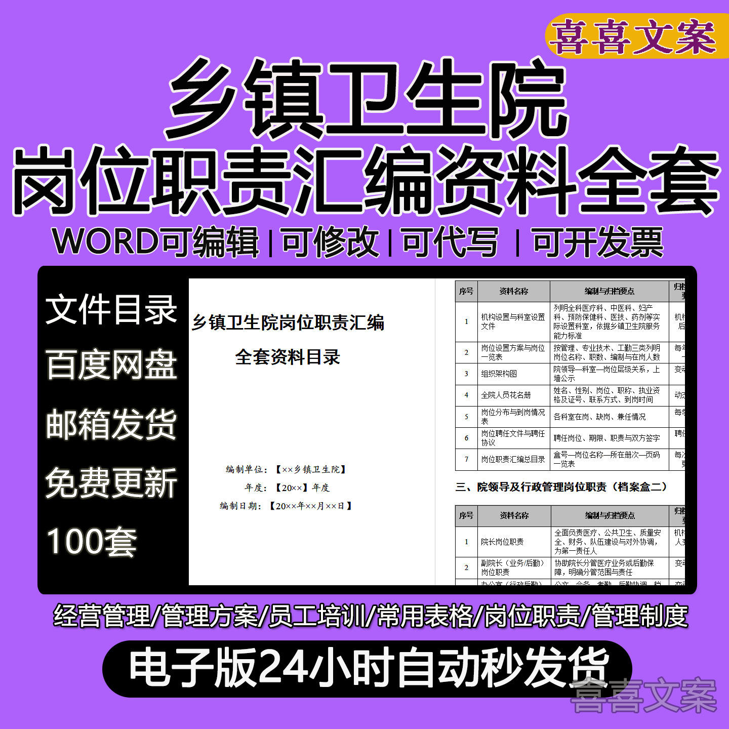 乡镇卫生院医保财务信息员人事考勤病案统计医生档案管理岗位职责